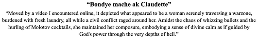 "Bondye mache ak Claudette"